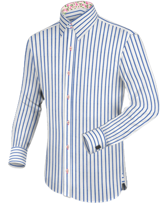 Blue Reverse Collar Shirts with French Collar 2 Button