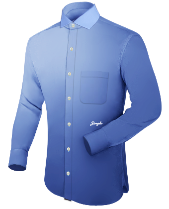 Blue Shirt Purple Tie with Italian Collar 1 Button