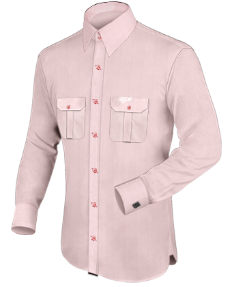 Boys Double Cuff Shirt with French Collar 2 Button