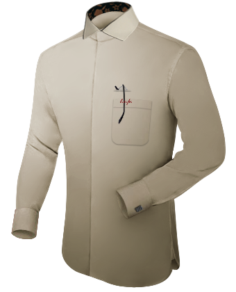 Button Down Collar Formal Shirts with Italian Collar 2 Button