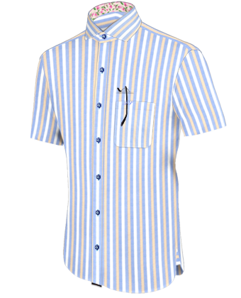 Button Down Shirts For Men with Italian Collar 1 Button