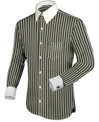 Camp Collar Shirt with French Collar 1 Button