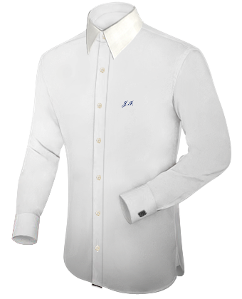 Casual Slim Fit Shirts For Men with French Collar 1 Button
