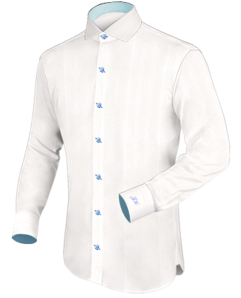 Cheap White Shirts For Men with Italian Collar 1 Button