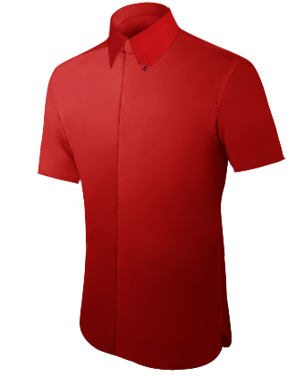 Chinese Collar Shirts with Hidden Button