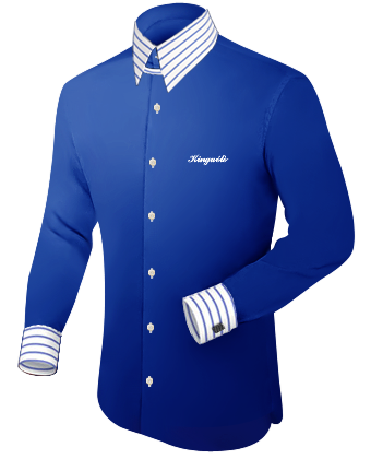 Collarless Cotton Shirt with Tab