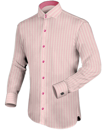 Collarless Dress Shirt with Italian Collar 2 Button