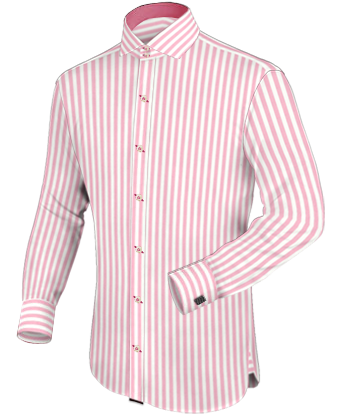 Collarless Formal Shirts Man with Italian Collar 2 Button