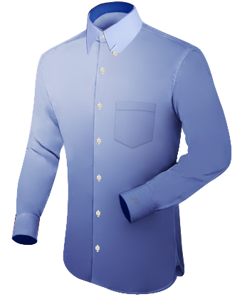 Collarless White Shirt with Hidden Button