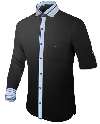 Colour Men Shirts with Italian Collar 1 Button