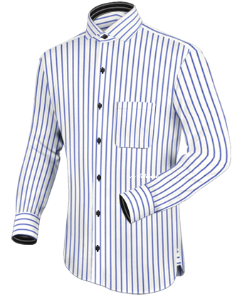 Cream Dress Shirts For Men with Italian Collar 1 Button