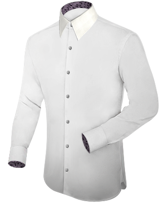 Cream Shirts For Men with French Collar 1 Button