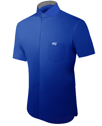 Creased Shirts with Italian Collar 1 Button