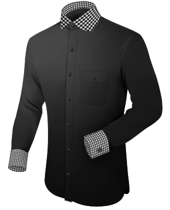 Dark Blue Office Shirts with English Collar