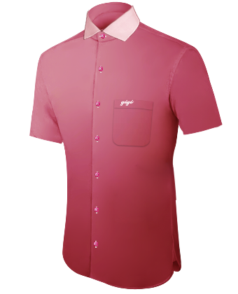 Dark Red Shirt Mens Uk with Italian Collar 1 Button