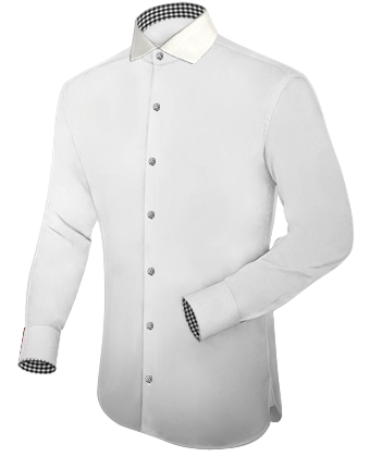 Design Of Fitted Mens Shirt with Italian Collar 1 Button