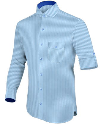 Designer French Cuff Dress Shirts with Italian Collar 1 Button