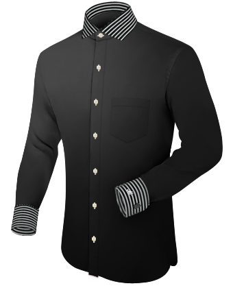 Double Cuff 19 Inch Collar Shirts with Italian Collar 1 Button