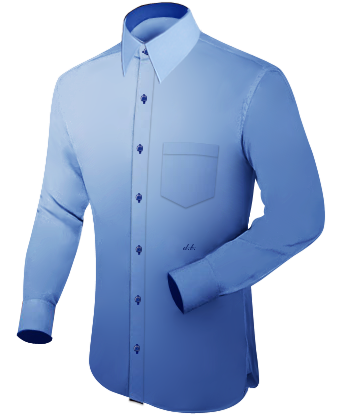 Double Cuff Slim Fit Shirt with French Collar 1 Button