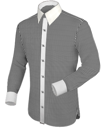 Dress Shirt Fabric with French Collar 2 Button