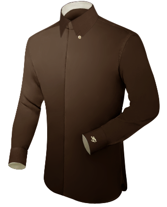 Dress Shirt White with Hidden Button