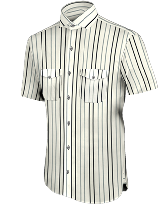 Dress Shirts For Men Uk with Italian Collar 1 Button