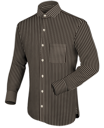 Embroider Initials On A Shirt with Italian Collar 1 Button