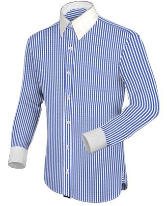 Fancy Banded Collar Dress Shirts Men with French Collar 1 Button