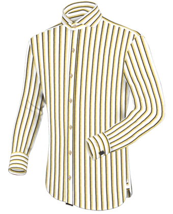 Fitted Country Check Shirt with Cut Away 1 Button