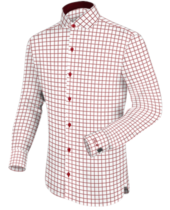 Fitted Patterns Shirt with Italian Collar 1 Button
