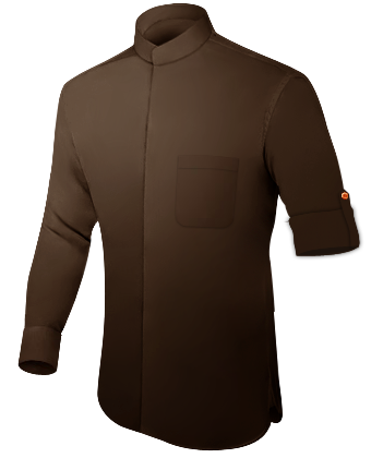 Fitted Shirts Dark Blue with Band