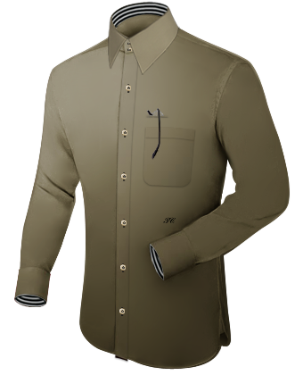 Fitted Shirts For Short Men with French Collar 2 Button