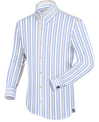 Fitted Silk Shirt with French Collar 2 Button