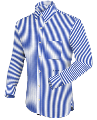 Formal Collarless Shirt with Button Down