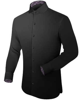 French Collar Stripe Dress Shirt with Italian Collar 1 Button