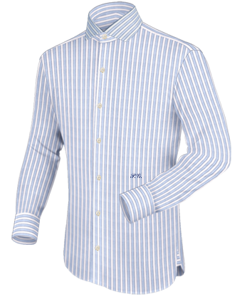 French Cuff Mens Shirt with Italian Collar 1 Button