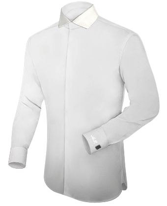 Fully Fitted Shirt with Italian Collar 1 Button