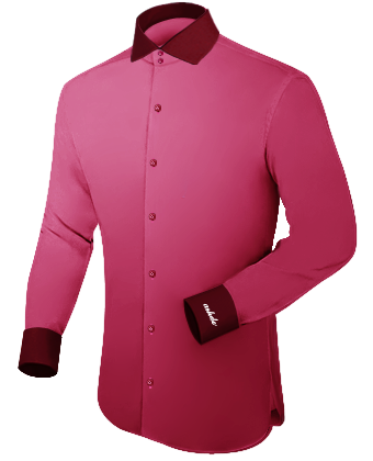 Gents Pink Short Sleeve Shirt with Italian Collar 2 Button