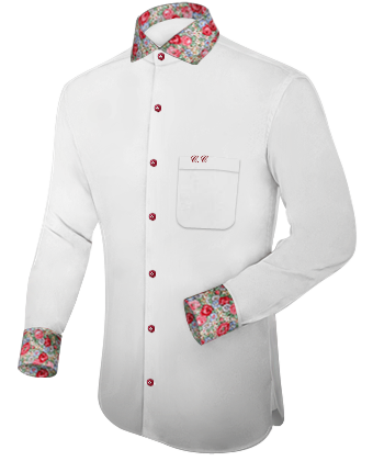 Gold Dress Shirts French Cuffs with Italian Collar 1 Button