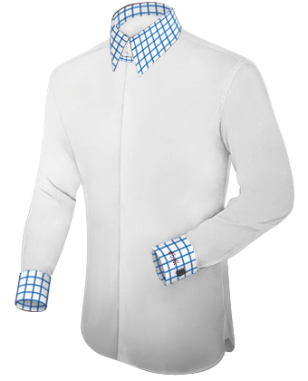 High Collar Square Button with Tab