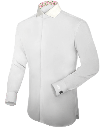 Italian Dress Shirts Men with Italian Collar 1 Button