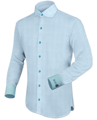 Italian Shirt With Different Coloured Buttons with English Collar