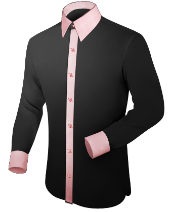 Khaki Dress Shirt Men with French Collar 1 Button