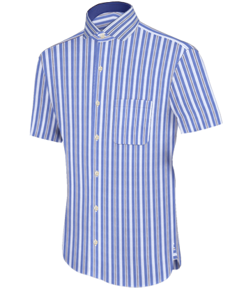 Light Blue Shirts with Italian Collar 1 Button