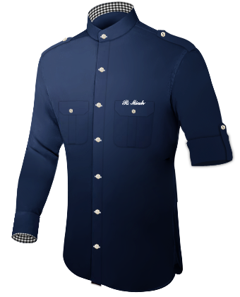 Lime Green Men Dress Shirt with Band