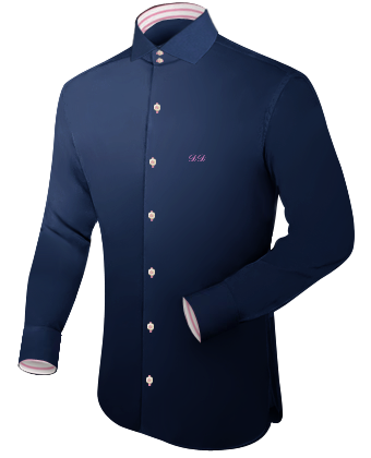 Long Sleeve Gingham Mens Shirts with Italian Collar 2 Button