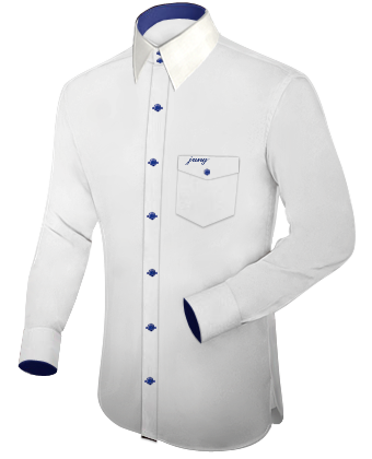 Made To Measure Shirts On Internet Uk with French Collar 2 Button