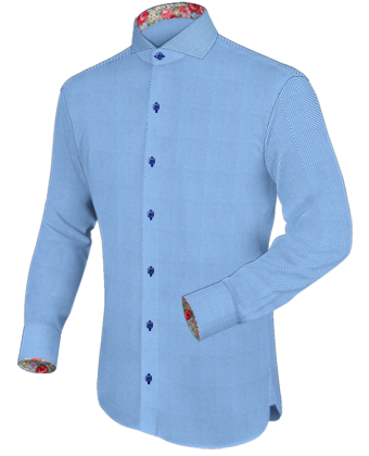 Mandarin Collar Shirts with Cut Away 1 Button