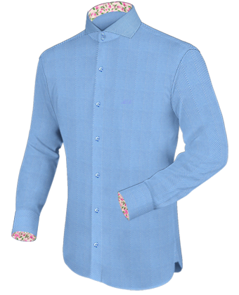 Mandarin Shirt Long Sleeve with Cut Away 2 Button