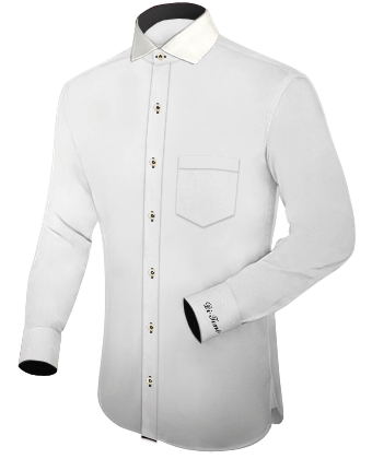 Mandarin Dress Shirts with Italian Collar 1 Button